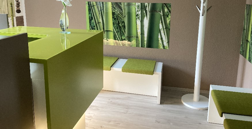Empfang der Praxis in der ersten Etage